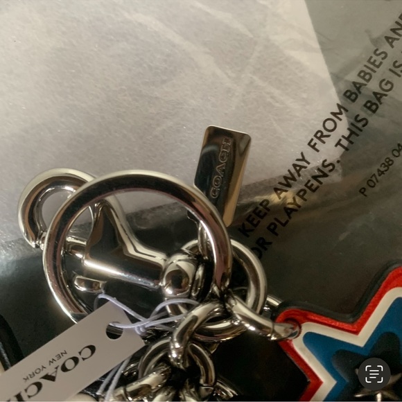 HTF Coach Americana Cluster Star Bag Charm - Picture 8 of 8
